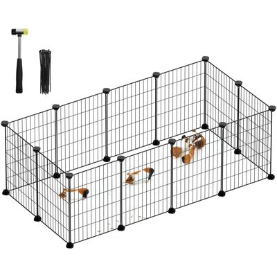 SONGMICS Black Small Animal Cage - Modular Metal Fence SONGMICS Black Small Animal Cage - Modular Metal Fence