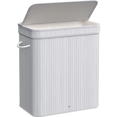 SONGMICS 100 L Bambus Wäschekorb mit Deckel - Grau SONGMICS 100 L Bambus Wäschekorb mit Deckel - Grau