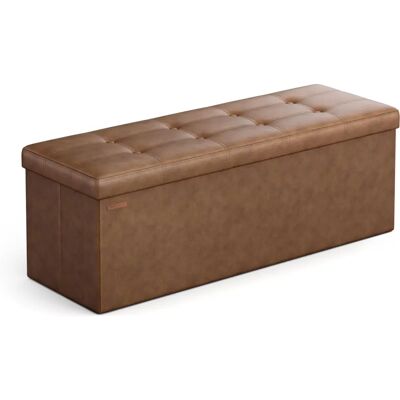 SONGMICS Coffee Brown Foldable Storage Ottoman - Storage Ottoman SONGMICS Coffee Brown Foldable Storage Ottoman - Storage Ottoman