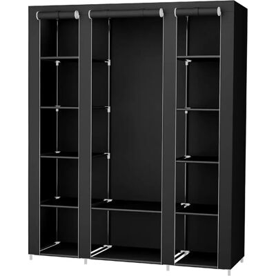 SONGMICS Schwarzer Stoff 12-Regal-Kleiderschrank - Wardrobe SONGMICS Schwarzer Stoff 12-Regal-Kleiderschrank - Wardrobe