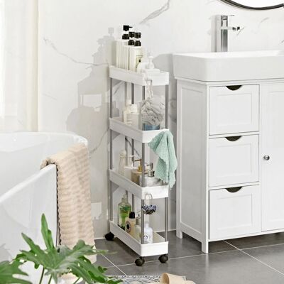 SONGMICS Fehér 40x12,5x88cm Sarok kocsi - Niche Cart SONGMICS Fehér 40x12,5x88cm Sarok kocsi - Niche Cart