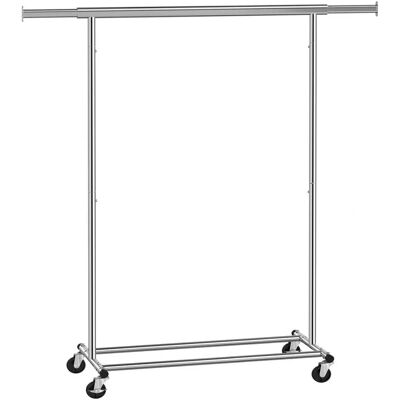 SONGMICS Kleiderständer - Schwerer Ein-Rohr Ständer mit Rädern - Silber SONGMICS Kleiderständer - Schwerer Ein-Rohr Ständer mit Rädern - Silber