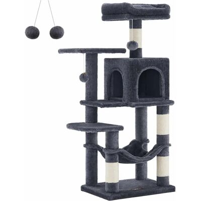 Albero per Gatti FEANDREA - 143 cm, Grigio Fumo, Amaca, Piattaforme Albero per Gatti FEANDREA - 143 cm, Grigio Fumo, Amaca, Piattaforme