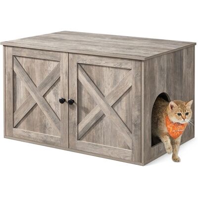 Feandrea Greige Cat Toilet Cabinet - Cat Litter Box Hidden Furniture Feandrea Greige Cat Toilet Cabinet - Cat Litter Box Hidden Furniture