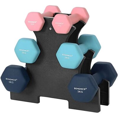 Set di Manubri SONGMICS - Esagonali, 1-3kg, Rosa, Blu, Verde - Allenamento di Forza Set di Manubri SONGMICS - Esagonali, 1-3kg, Rosa, Blu, Verde - Allenamento di Forza