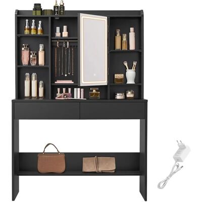 VASAGLE Coiffeuse moderne blanche avec lumières LED, grand espace - Coiffeuse - Publicité VASAGLE Coiffeuse moderne blanche avec lumières LED, grand espace - Coiffeuse - Publicité