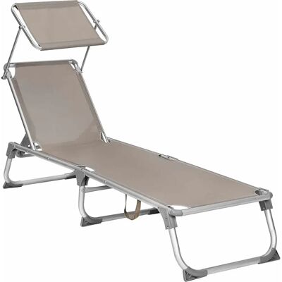 SONGMICS Gartenliege - Leicht, Verstellbar, mit Sonnenschutz - 55x193x31 cm SONGMICS Gartenliege - Leicht, Verstellbar, mit Sonnenschutz - 55x193x31 cm