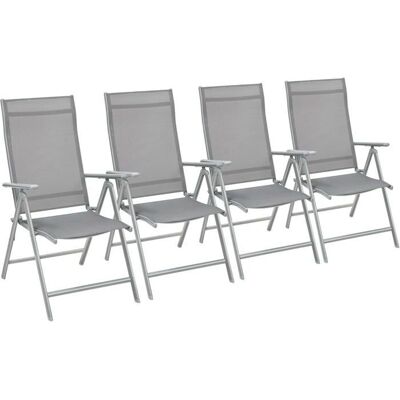 Set di 4 Sedie da Giardino SONGMICS con Schienale Reclinabile - Sedie da Esterno Set di 4 Sedie da Giardino SONGMICS con Schienale Reclinabile - Sedie da Esterno
