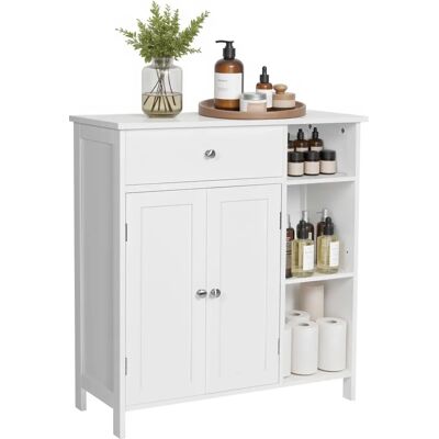 Pricenet White Bathroom Cabinet with Adjustable Shelves & Drawer - Bathroom Cabinet Pricenet White Bathroom Cabinet with Adjustable Shelves & Drawer - Bathroom Cabinet