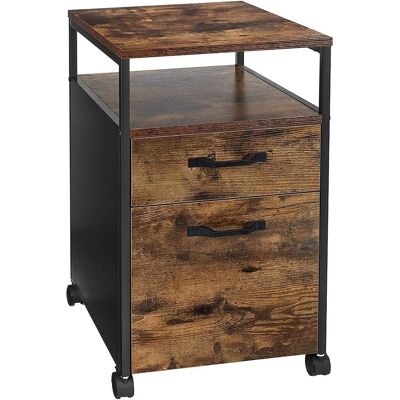 Vasagle OFC71X Filing Cabinet - Industrial Style, 2 Drawers, Black/Brown Vasagle OFC71X Filing Cabinet - Industrial Style, 2 Drawers, Black/Brown