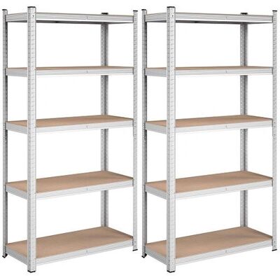 Songmics Shelving Rack - 5-Tier Adjustable Steel Silver - Shelving Unit Songmics Shelving Rack - 5-Tier Adjustable Steel Silver - Shelving Unit