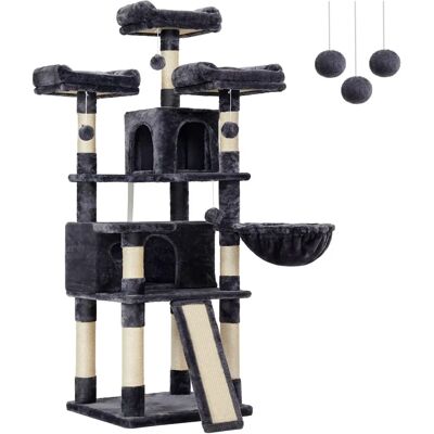 Arbre à Chat Gris Fumé 172cm - Multi-Niveaux & Stable - Publicité Arbre à Chat Gris Fumé 172cm - Multi-Niveaux & Stable - Publicité