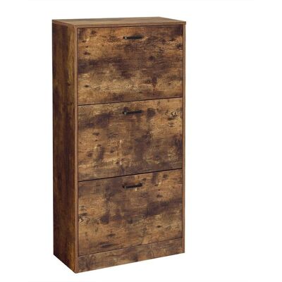 Dulap pentru pantofi Vasagle cu 3 uși pliante, Maro Rústic - Dulap pentru pantofi Dulap pentru pantofi Vasagle cu 3 uși pliante, Maro Rústic - Dulap pentru pantofi