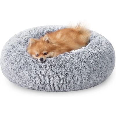 Feandrea Hundebett Donut Katzenbett Weiche Plüsch Grau - Hundebett Feandrea Hundebett Donut Katzenbett Weiche Plüsch Grau - Hundebett