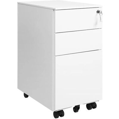 Songmics Weißer abschließbarer Rollschrank - Stauraum Songmics Weißer abschließbarer Rollschrank - Stauraum
