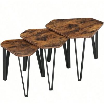 VASAGLE 3-teiliges Nisttisch-Set - Industrieller Stil VASAGLE 3-teiliges Nisttisch-Set - Industrieller Stil