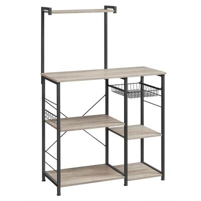 Vassoio da Cucina VASAGLE con Mensole, Microonde, 6 Ganci, Organizzatore cucina Vassoio da Cucina VASAGLE con Mensole, Microonde, 6 Ganci, Organizzatore cucina