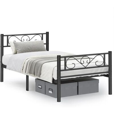 VASAGLE Black Single Metal Bed Frame - Supports 150kg VASAGLE Black Single Metal Bed Frame - Supports 150kg