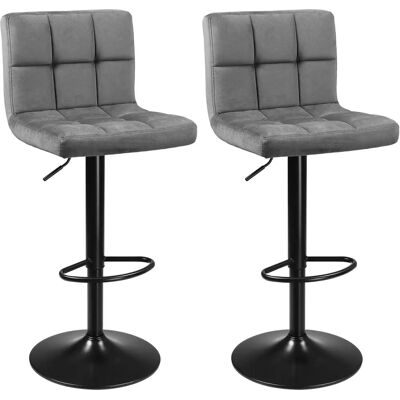 SONGMICS - Sgabelli da Bar Set di 2 - Velvetoberfläche - Verstellbare Höhe - Barhocker SONGMICS - Sgabelli da Bar Set di 2 - Velvetoberfläche - Verstellbare Höhe - Barhocker