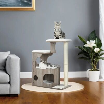 FEANDREA Katzenspielbaum - Greige und Weiß - 86 cm - Kratzbaum für Katzen FEANDREA Katzenspielbaum - Greige und Weiß - 86 cm - Kratzbaum für Katzen