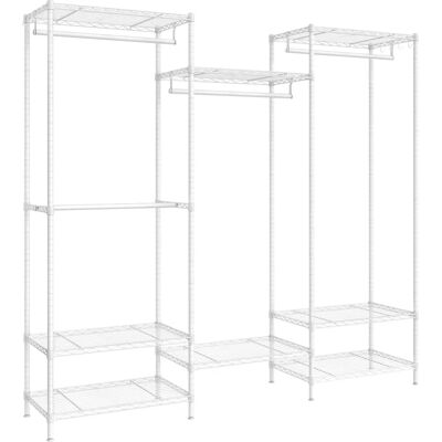 SONGMICS White Open Wardrobe with Adjustable Shelves SONGMICS White Open Wardrobe with Adjustable Shelves