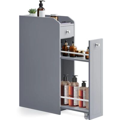 VASAGLE Kleines Badschrank in Taubengrau mit Schubladen VASAGLE Kleines Badschrank in Taubengrau mit Schubladen