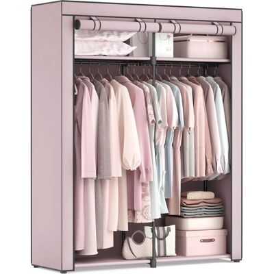 SONGMICS Tragbarer Stoffschrank - 2 Kleiderstangen, zusammenklappbar, 140x43x174cm SONGMICS Tragbarer Stoffschrank - 2 Kleiderstangen, zusammenklappbar, 140x43x174cm