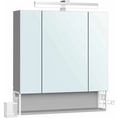 VASAGLE Wand-Badschrank mit Spiegel und 3 Türen - Badezimmeraufbewahrung VASAGLE Wand-Badschrank mit Spiegel und 3 Türen - Badezimmeraufbewahrung