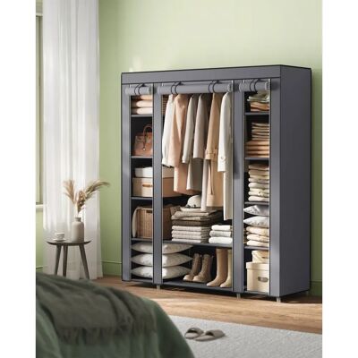 Kledingkast SONGMICS - 45x150x175 cm, 12 vakken, Metalen frame, Eenvoudige montage Kledingkast SONGMICS - 45x150x175 cm, 12 vakken, Metalen frame, Eenvoudige montage