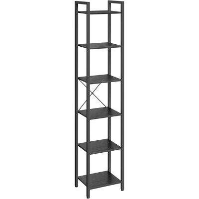 VASAGLE 6-laags boekenplank - Zwart, Ebbenhout VASAGLE 6-laags boekenplank - Zwart, Ebbenhout