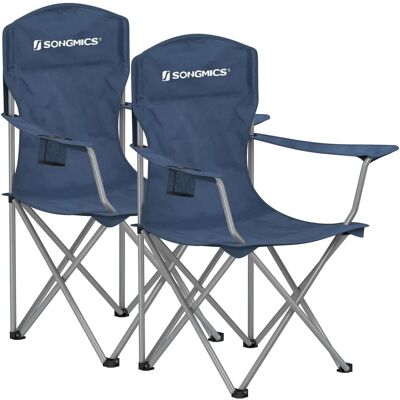 SONGMICS Azul Crepúsculo Cadeiras de Camping - Conjunto de 2 SONGMICS Azul Crepúsculo Cadeiras de Camping - Conjunto de 2