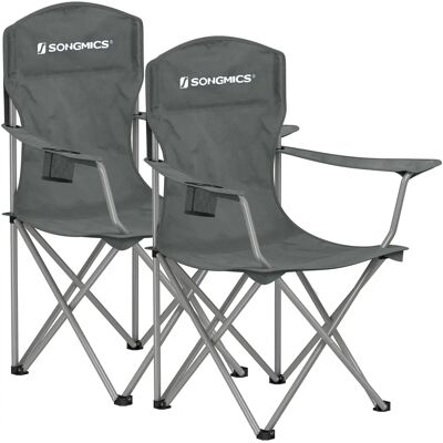 SONGMICS Set di 2 Sedie da Campeggio - Resistente, 150kg, Grigio Ardesia SONGMICS Set di 2 Sedie da Campeggio - Resistente, 150kg, Grigio Ardesia