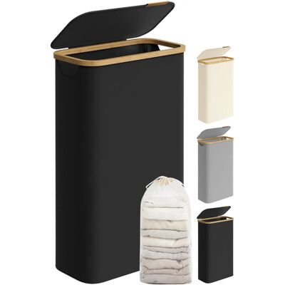 SONGMICS Cesto Portabiancheria Nero con Coperchio - Tipo di Bucato SONGMICS Cesto Portabiancheria Nero con Coperchio - Tipo di Bucato