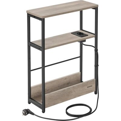 Tavolino stretto con presa di corrente - 3 ripiani Tavolino stretto con presa di corrente - 3 ripiani