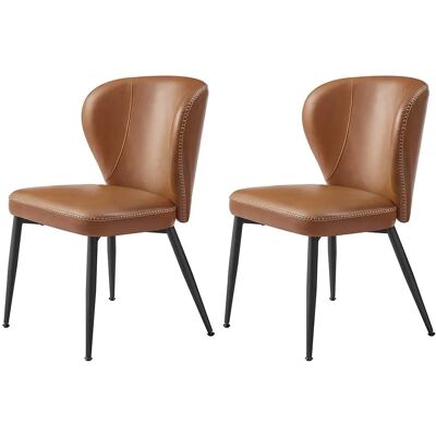 VASAGLE EKHO Karamelbruin Eetkamerstoelen - Set van 2 VASAGLE EKHO Karamelbruin Eetkamerstoelen - Set van 2