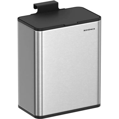 SONGMICS 8L Hanging Kitchen Steel Bin with Lid - Kitchen Trash Bin SONGMICS 8L Hanging Kitchen Steel Bin with Lid - Kitchen Trash Bin