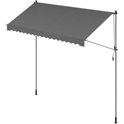 SONGMICS - Klemmarkise käsikahvalla - Tummanharmaa - 350 cm SONGMICS - Klemmarkise käsikahvalla - Tummanharmaa - 350 cm