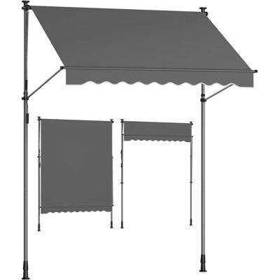 Songmics - Klemmmarkise mit Handkurbel, Sonnenschutz, Anthrazit Songmics - Klemmmarkise mit Handkurbel, Sonnenschutz, Anthrazit