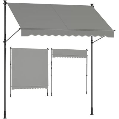 Songmics Verstellbare Outdoor Markise - Grau - 250x120cm Songmics Verstellbare Outdoor Markise - Grau - 250x120cm