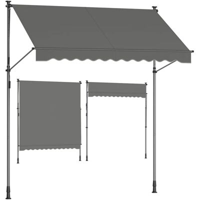 SONGMICS Höhenverstellbare Markise - Anthrazit - Manuelle retractable Sonnenmarkise SONGMICS Höhenverstellbare Markise - Anthrazit - Manuelle retractable Sonnenmarkise
