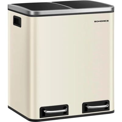 SONGMICS Model LTB30H - Recycle Bin 2x15L, Stainless Steel SONGMICS Model LTB30H - Recycle Bin 2x15L, Stainless Steel