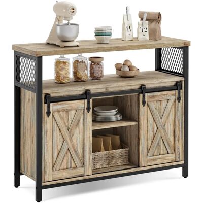 VASAGLE Credenza - Turchese Marrone, Nero Inchiostro - Mobile Industriale VASAGLE Credenza - Turchese Marrone, Nero Inchiostro - Mobile Industriale