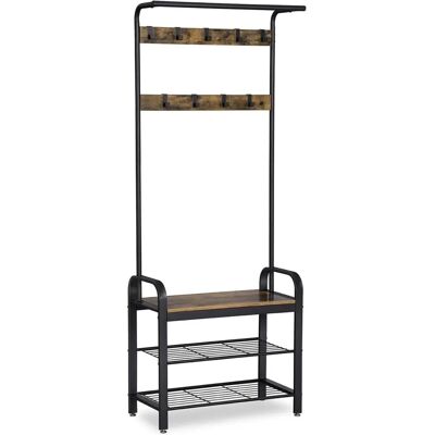 VASAGLE - Vintage naulakko ja kenkäteline ja istuin - Coat rack with shoe shelf and seat VASAGLE - Vintage naulakko ja kenkäteline ja istuin - Coat rack with shoe shelf and seat