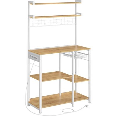 Scaffale Cucina con Prese e Ripiani Regolabili Scaffale Cucina con Prese e Ripiani Regolabili