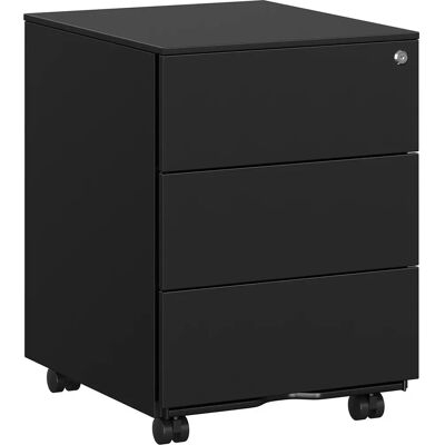 SONGMICS Caisson avec 3 tiroirs - Noir mat - Rangement bureau - Publicité SONGMICS Caisson avec 3 tiroirs - Noir mat - Rangement bureau - Publicité