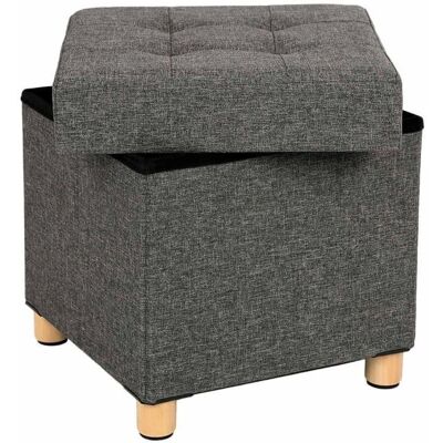 SONGMICS Dunkelgrauer Faltbarer Stauraumhocker - Hocker SONGMICS Dunkelgrauer Faltbarer Stauraumhocker - Hocker