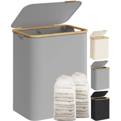 SONGMICS Cesto de Ropa Sucia Gris Paloma 130L - Cesto con Tapa SONGMICS Cesto de Ropa Sucia Gris Paloma 130L - Cesto con Tapa