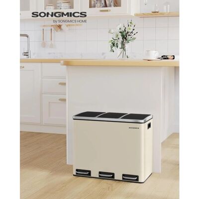 SONGMICS 3-Compartment Kitchen Rubbish Bin - Recycling & Waste SONGMICS 3-Compartment Kitchen Rubbish Bin - Recycling & Waste
