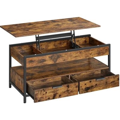 VASAGLE Rustikale Braune Höhenverstellbare Couch-Tisch mit Stauraum VASAGLE Rustikale Braune Höhenverstellbare Couch-Tisch mit Stauraum