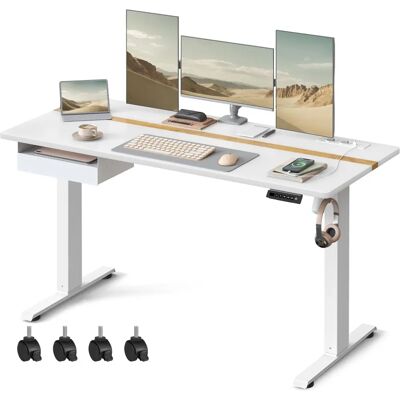 VASAGLE Elektrischer Höhenverstellbarer Schreibtisch - Weiß, Schublade, 70x160 cm VASAGLE Elektrischer Höhenverstellbarer Schreibtisch - Weiß, Schublade, 70x160 cm
